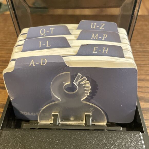 VTG Rolodex S300C Petite Covered Card File Organizer w/ Dividers & Blank Cards - Picture 2 of 5